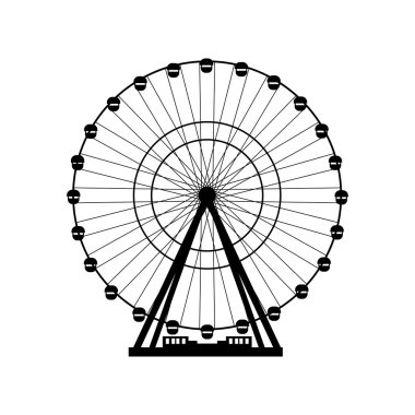 Vector illustration. Ferris wheel. Carnival. Funfair background.