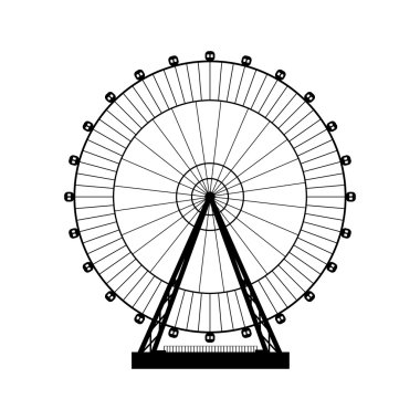 Vector illustration. Ferris wheel. Carnival. Funfair background.