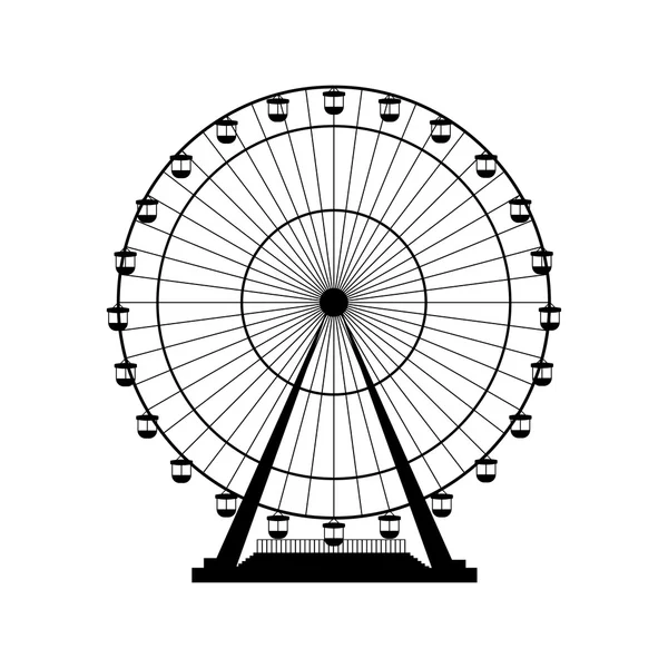 Vector illustration. Ferris wheel. Carnival. Funfair background. — Stockvector