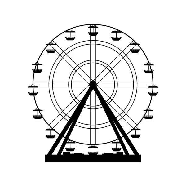 Vector illustration. Ferris wheel. Carnival. Funfair background. — Stok Vektör