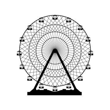 Vector illustration. Ferris wheel. Carnival. Funfair background.