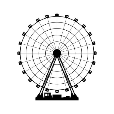 Vector illustration. Ferris wheel. Carnival. Funfair background.