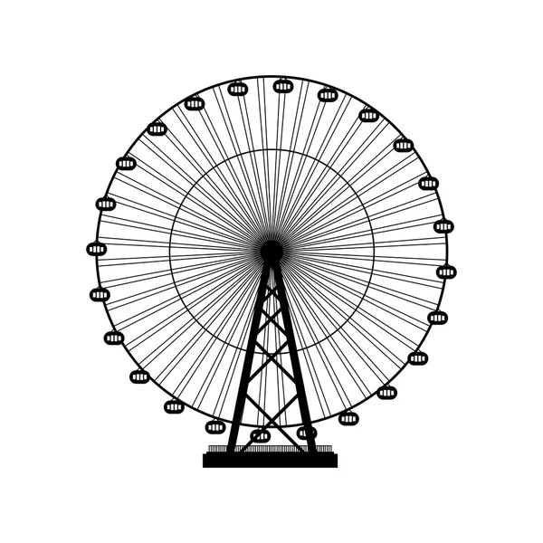 Vector illustration. Ferris wheel. Carnival. Funfair background. — Stockový vektor