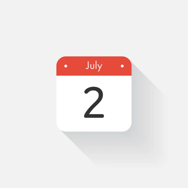 Εικονίδιο ημερολογίου με μακρά σκιά. Επίπεδη στυλ. Ημερομηνία, ημέρα και μήνας. Υπενθύμιση. Απεικόνιση διανύσματος. Εφαρμογή διοργανωτή, σύμβολο εφαρμογής. Ui. Σύμβολο διασύνδεσης χρήστη. Αυγούστου. 2 — Διανυσματικό Αρχείο