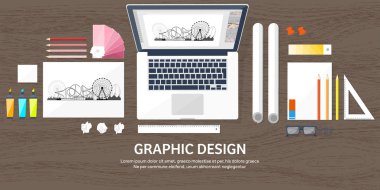 Grafik web tasarımı. Çizim ve resim. Geliştirme. İllüstrasyon, çizim, serbest. Kullanıcı arabirimi. Uı. Bilgisayar, dizüstü bilgisayar. Ahşap doku.