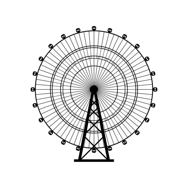 摩天轮的轮廓，圈。嘉年华。游乐场背景。旋转木马，议案。矢量图. — 图库矢量图片