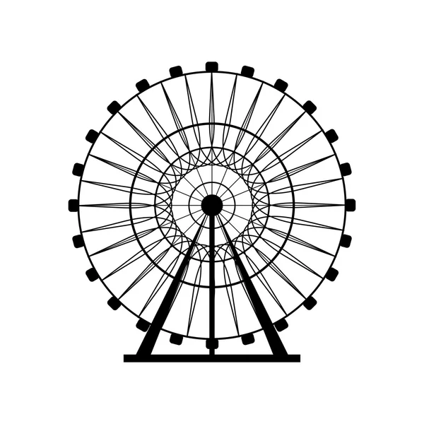 Silhueta de roda gigante, círculo. Carnaval. Fundo da feira. Carrossel, movimento. Ilustração vetorial . — Vetor de Stock