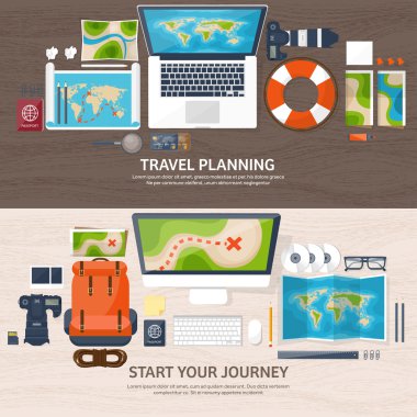 Seyahat ve Turizm. Düz stil. Dünya, earth harita. Küre. Gezi, Tur, yolculuk, yaz tatili. Seyahat, dünya çapında keşfetmek. Macera, sefer. Tablo, çalışma alanı. Gezgin. Gezinti veya rota