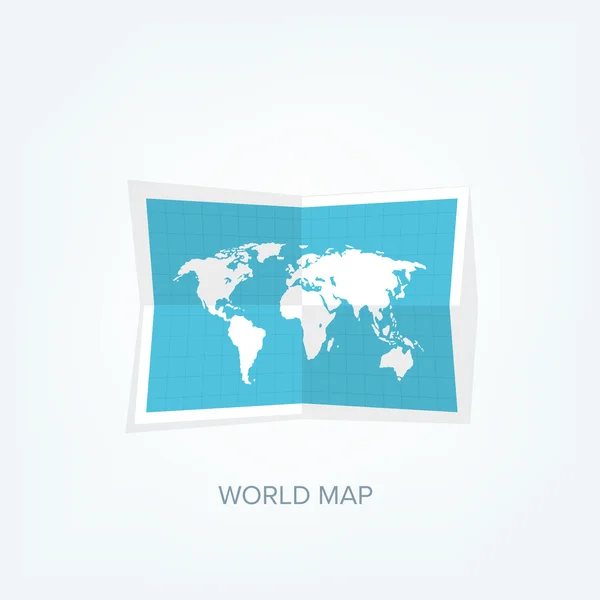 World map in a flat style. Earth, globe. Navigation. Route and destination. Icon. — Stock Vector