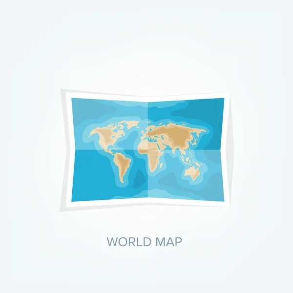 World map in a flat style. Earth, globe. Navigation. Route and destination. Icon. — Stock Vector