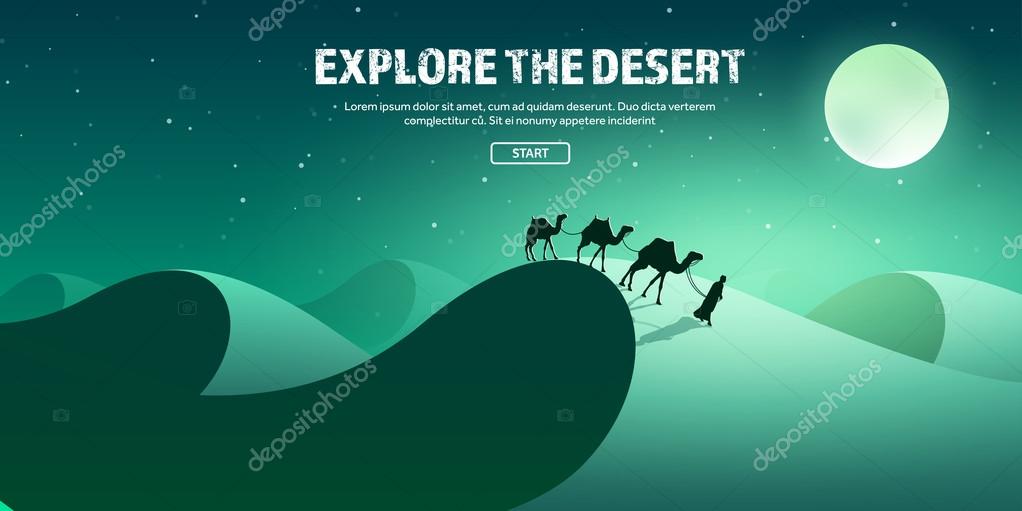 Desert trip. Extreme tourism and travelling. Back to nature. Sands