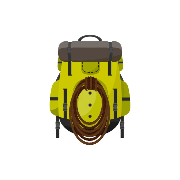 Sac à dos dans un stzle plat. Illustration vectorielle. Sac scolaire.Voyages, camping ou randonnée. Tourisme. Bagages . — Image vectorielle