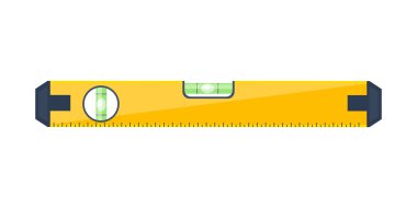 Düz bir stil bir kabarcık düzey araç. Cetvel. Bina ve ekipman mühendislik. Ölçü birimi. Vektör çizim.