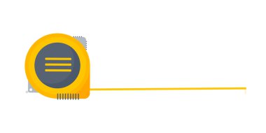 Cetvel düz bir tarzda. Ölçek. Genişliği ve uzunluğu. Ölçü aracı. Vektör çizim.