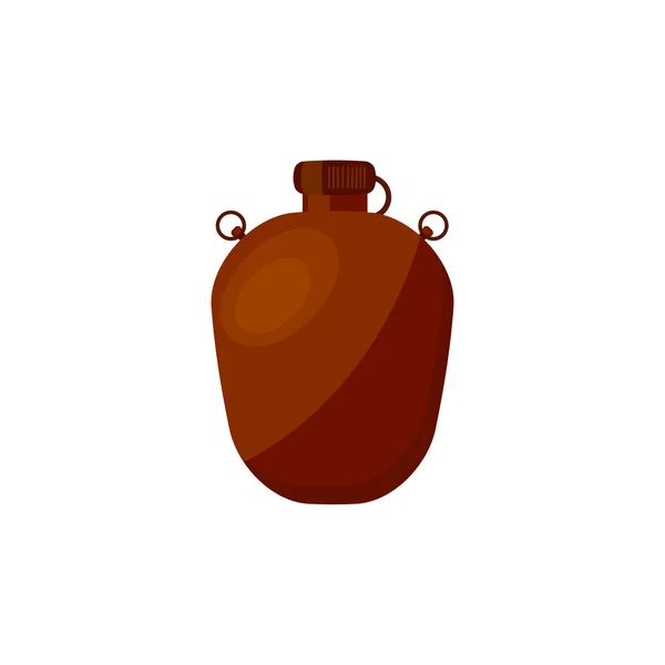 Flask com água em um estilo plano para camping, caminhadas ou viagens. Beba garrafa. Ilustração vetorial . — Vetor de Stock