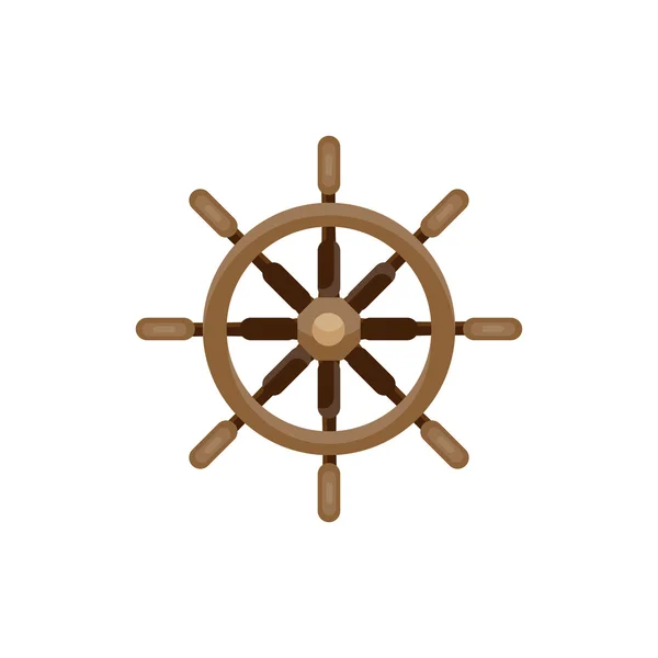 Ship steering wheel in a flat style. Sailing, travel. Sailboat, sea holidays. Vector illustration. — Stock Vector
