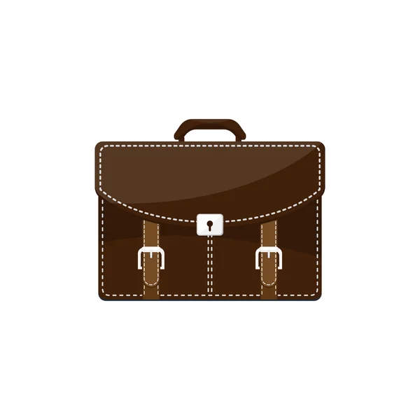 Business-Aktentasche im flachen Stil. Koffer, Tasche für Dokumente. Vektorillustration. — Stockvektor