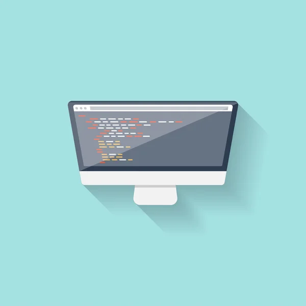 Programación y codificación en línea. Estilo plano. Cursos web. Diseño de Internet. Desarrollo de aplicaciones . — Vector de stock