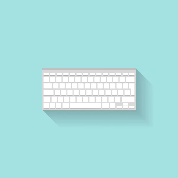 Computier-toetsenbord in een platte stijl. Typen. Letters en cijfers. Vector illustratie. — Stockvector