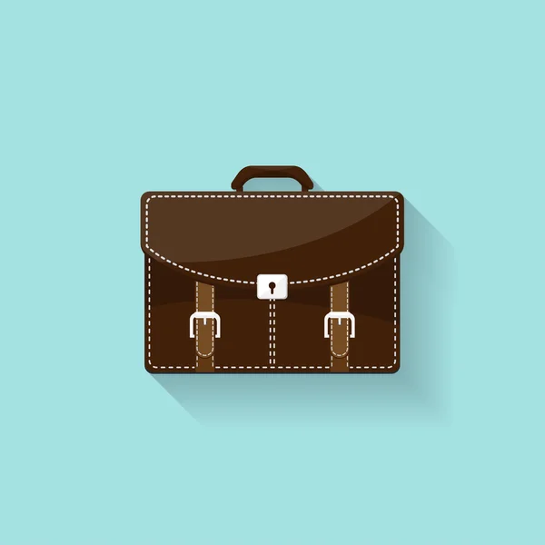Επιχειρηματικός χαρτοφύλακας σε επίπεδη τεχνοτροπία. Βαλίτσα, τσάντα για έγγραφα. Απεικόνιση διανυσματικών φορέων. — Διανυσματικό Αρχείο