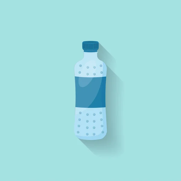 瓶与水在平面样式为野营、 徒步旅行或旅行。饮料瓶。矢量图. — 图库矢量图片