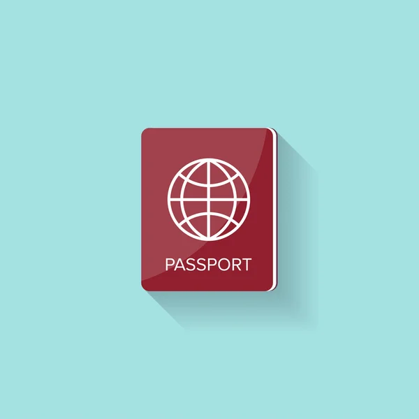 Passport in a flat style. Travel, emigration. Citizenship. Passenger document. Vector illustration. — Stock Vector