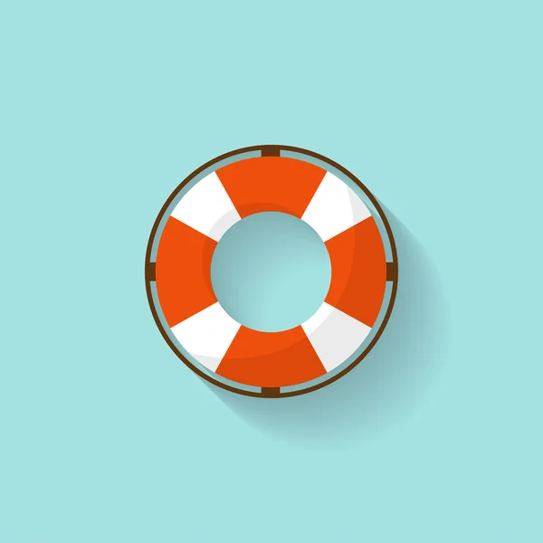 Lifebuoy in a flat style. Защитное оборудование для плавания. Летние каникулы. Векторная иллюстрация . — стоковый вектор