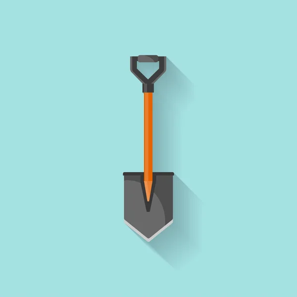 Pá em um estilo plano para camping.Garden tool.Work com terra.Gardener.Vector ilustração . —  Vetores de Stock