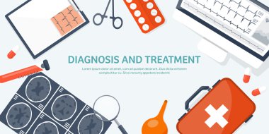 Tıbbi düz arka plan. Sağlık, ilk yardım, araştırma, kardiyoloji. Tıp, çalışma. Kimya Mühendisliği, eczane.