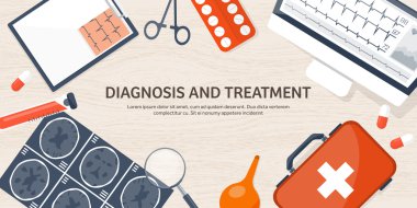 Tıbbi düz arka plan. Sağlık, ilk yardım, araştırma, kardiyoloji. Tıp, çalışma. Kimya Mühendisliği, eczane.