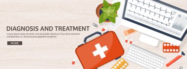 Tıbbi düz arka plan. Sağlık, ilk yardım, araştırma, kardiyoloji. Tıp, çalışma. Kimya Mühendisliği, eczane.