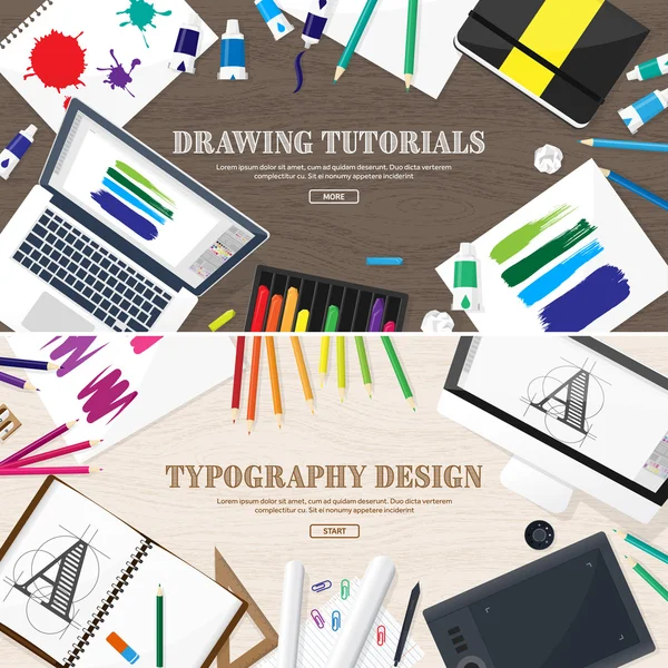 Web design gráfico. Desenho e pintura. Desenvolvimento. Ilustração, esboço, freelance. Interface de usuário. UI. Computador, computador portátil. Escrever . —  Vetores de Stock