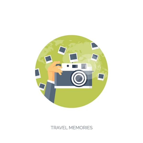 平坦的旅行背景。暑假，假期。飞机，船，汽车旅行。旅游， 旅行， 旅行， 旅行， 旅行， 旅行， 旅行， 旅行. — 图库矢量图片