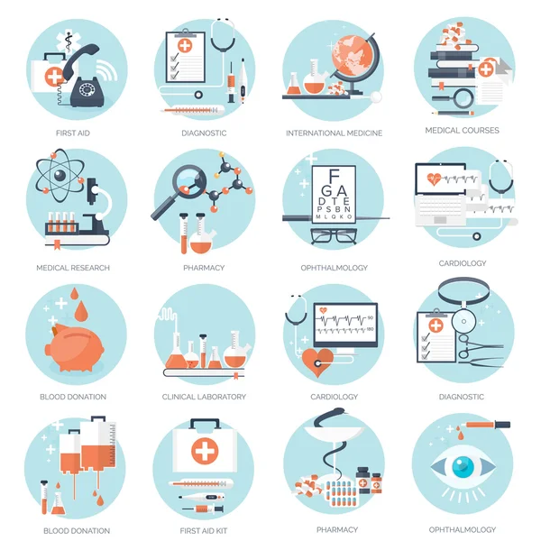 Ilustração vetorial. Antecedentes médicos. Cuidados de saúde, primeiros socorros, pesquisa, cardiologia. Medicina, estudo. Engenharia química, farmácia . — Vetor de Stock