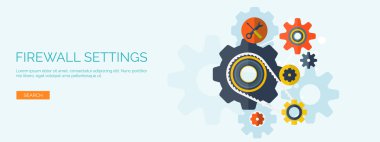 Vektör çizimi düz bir tarzda. Mekanik dişli. Güç.