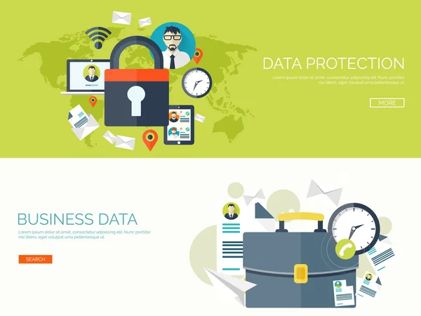 Data skydd och data affärsidé — Stock vektor