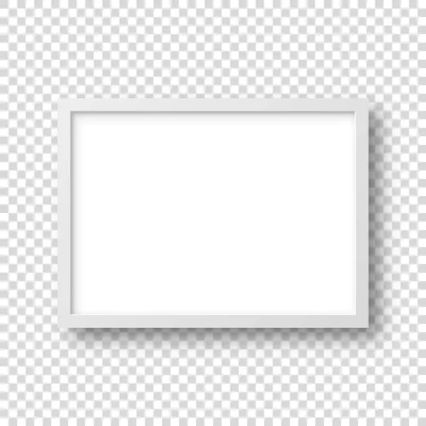 Realistisk bild ram isolerad på transparent bakgrund. Blank affisch mockup. Töm fotoram. Vektorillustration. — Stock vektor