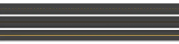 Route, rue avec asphalte. Autoroute droite, voie rapide pour le transport routier. Illustration vectorielle. — Image vectorielle