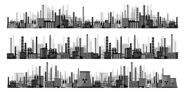 Urbanisation, contexte industriel. Pipeline. Pollution atmosphérique. Pétrole et gaz. Illustration vectorielle. — Image vectorielle