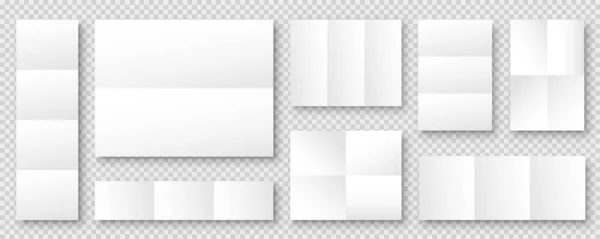 空白折叠纸片集合.白色笔记本或书页。设计模板或模型。矢量说明. — 图库矢量图片