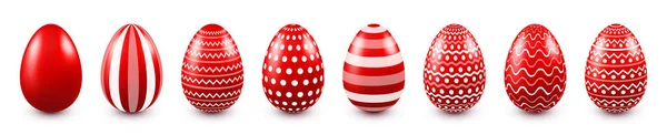 Uova di Pasqua colorate isolate su sfondo bianco. Elemento decorativo primaverile stagionale. Caccia alle uova. Illustrazione vettoriale. — Vettoriale Stock
