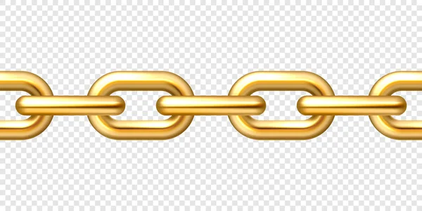 现实的镀金无缝金属链与金链在格子背景。矢量说明. — 图库矢量图片