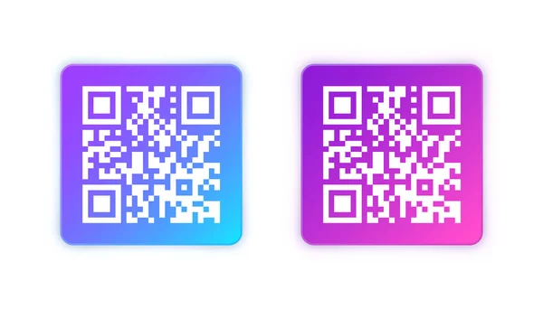 Moderne kleurrijke QR code sticker. Identificatiecode. Serienummer, product-ID met digitale informatie. Sla of supermarkt scan etiketten, prijskaartje. Vectorillustratie. — Stockvector