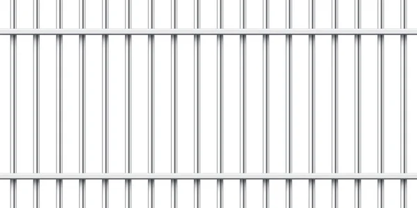 Barras de metal realistas aisladas sobre fondo blanco. Jaula de prisión detallada, valla de hierro de la prisión. Una maqueta de antecedentes criminales. Ilustración vectorial creativa. — Vector de stock