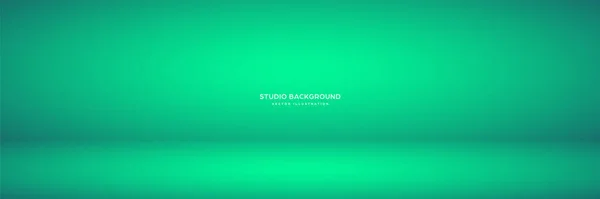 Empty long emerald studio abstract background with spotlight effect. Product showcase backdrop. — Stockový vektor