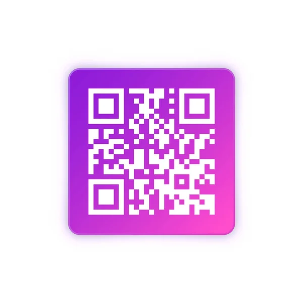 Etiqueta de código QR colorido moderno. Código de identificação. Número de série, ID do produto com informação digital. Rótulos de varredura de loja ou supermercado, preço. Ilustração vetorial. — Vetor de Stock