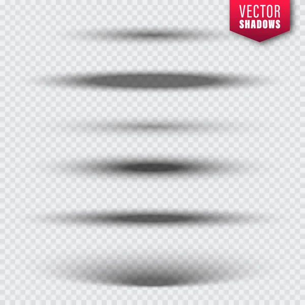 Vector schaduwen collectie op transparante achtergrond. Realistisch schaduweffect voor design. Vectorillustratie. — Stockvector