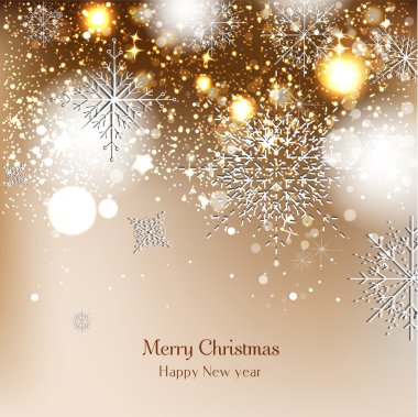 Kar taneleri olan zarif bir Noel arkaplanı.