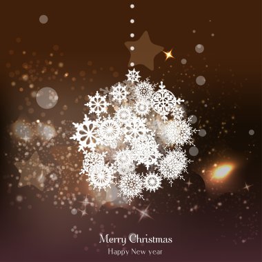 Kar taneleri olan zarif bir Noel arkaplanı.