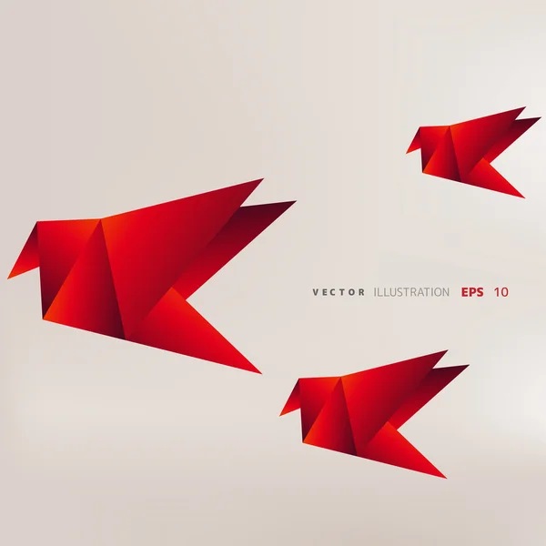 Origami paper birds — Stock Vector